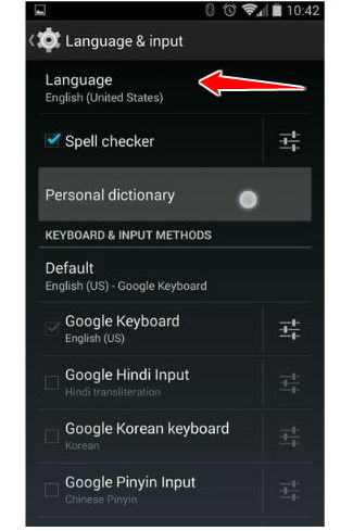 How to change the language of menu in Acer Liquid S2