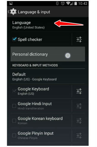 How to change the language of menu in Acer Liquid Z200