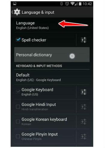 How to change the language of menu in Acer Liquid Z3