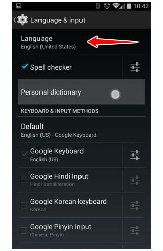 How to change the language of menu in Acer Iconia Tab 10 A3-A30