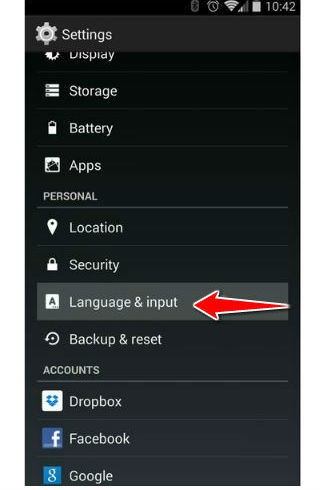 How to change the language of menu in Acer Liquid Z5