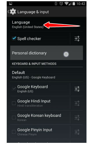 How to change the language of menu in Acer Iconia Smart