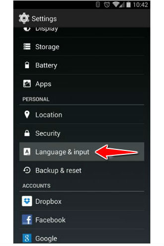 How to change the language of menu in Acer Iconia One 7 B1-730