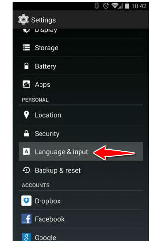 How to change the language of menu in Acer Iconia A1-830