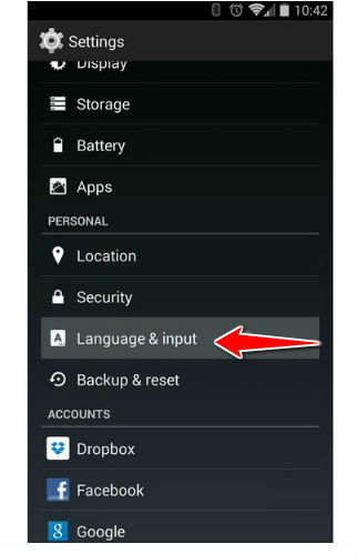 How to change the language of menu in Acer Iconia Tab B1-A71