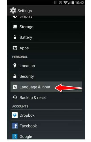 How to change the language of menu in Acer Liquid E700