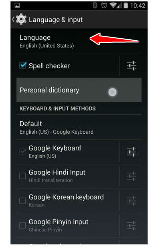 How to change the language of menu in Acer Liquid Z330