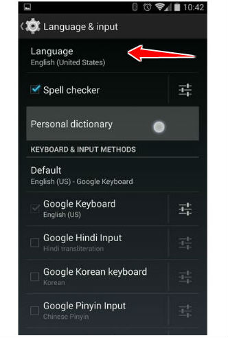 How to change the language of menu in Alcatel One Touch Scribe HD