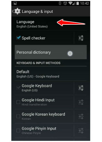 How to change the language of menu in Alcatel One Touch Star