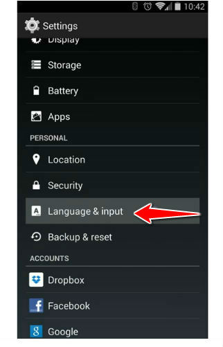How to change the language of menu in Alcatel One Touch Evo 8HD