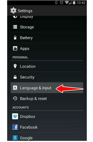 How to change the language of menu in Alcatel Pixi 3 (8) 3G