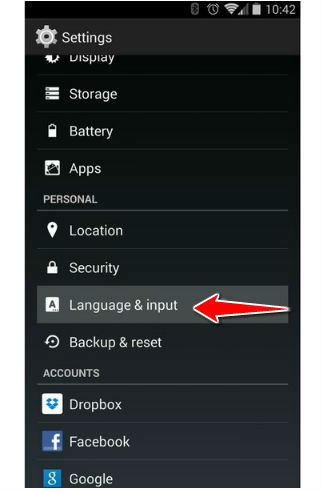 How to change the language of menu in Alcatel Pixi 4 (7)