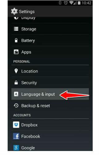 How to change the language of menu in Alcatel POP 10