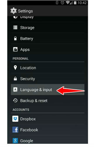 How to change the language of menu in Alcatel Pixi 3 (7) LTE