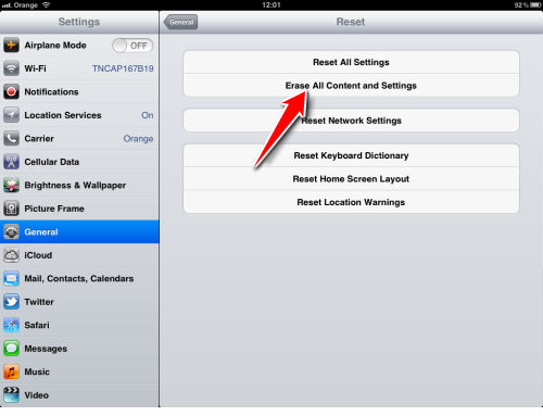 hard reset ipad with home button