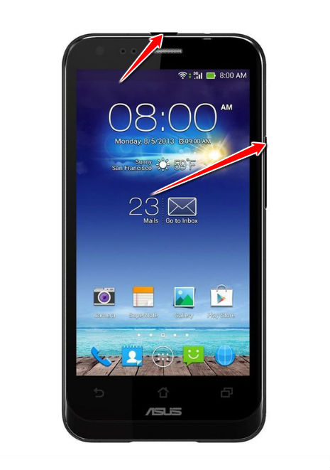 How to put Asus PadFone E in Fastboot Mode