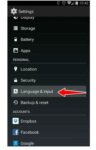 How to change the language of menu in Asus Transformer Pad TF701T