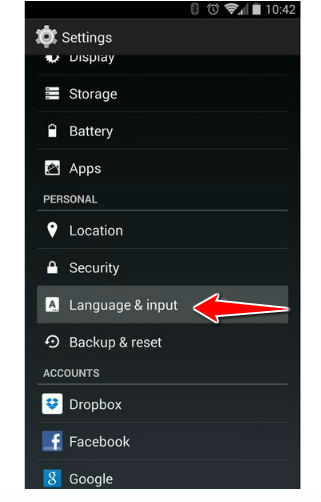 How to change the language of menu in BLU Studio G HD LTE