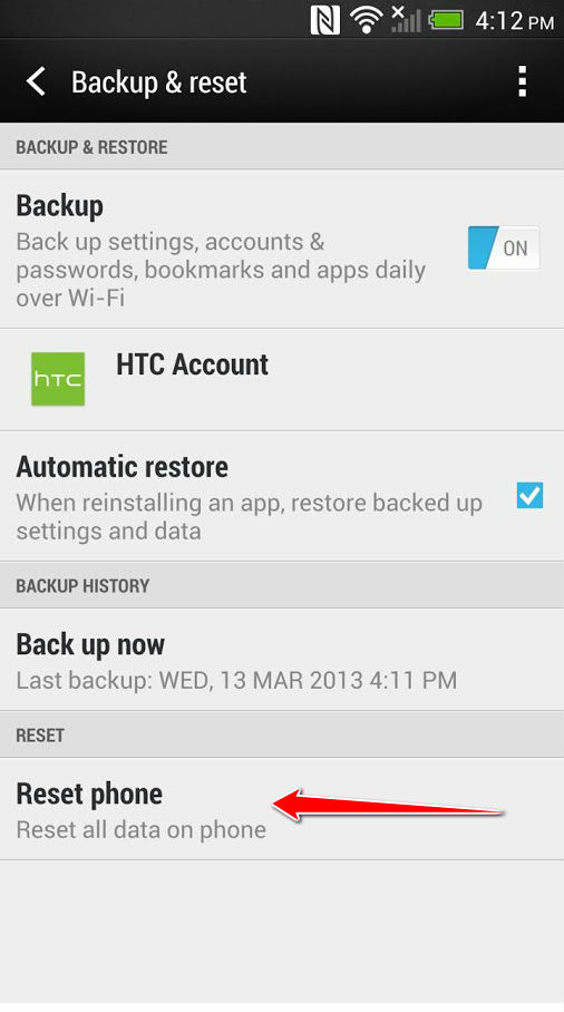 Hard Reset for HTC 10 evo