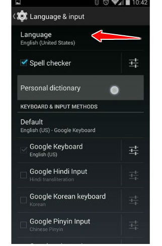 How to change the language of menu in HTC Desire 601 dual sim