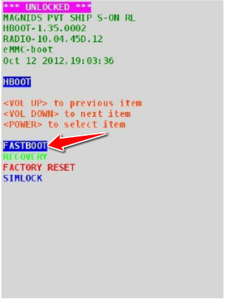 How to put HTC Desire VT in Fastboot Mode