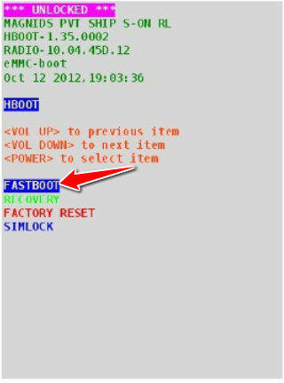 How to put HTC Desire Z in Fastboot Mode