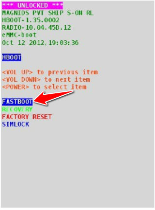 How to put HTC EVO 3D in Fastboot Mode