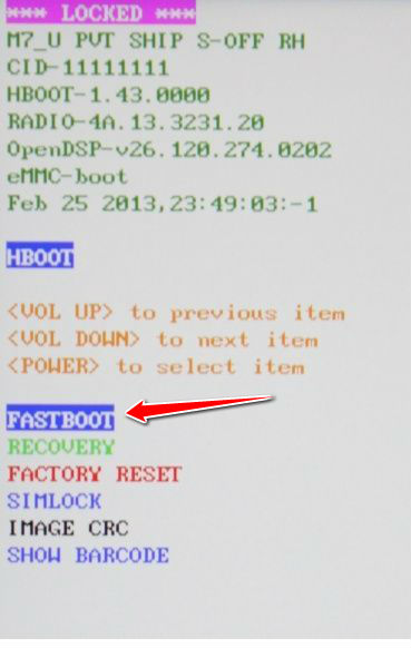 How to put HTC One in Fastboot Mode