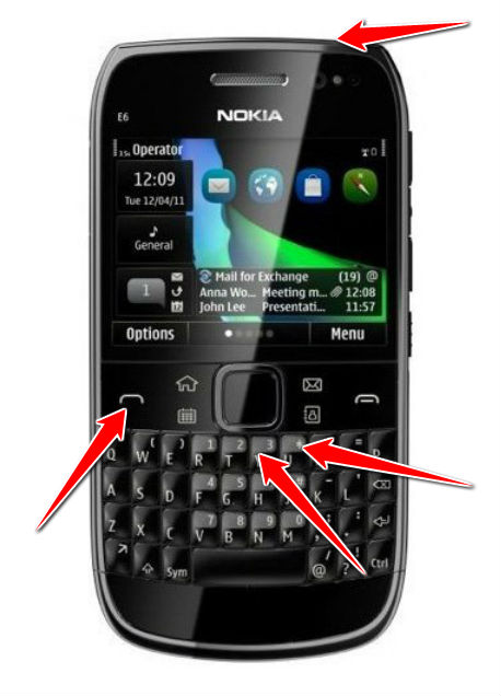 Hard Reset for Nokia E6