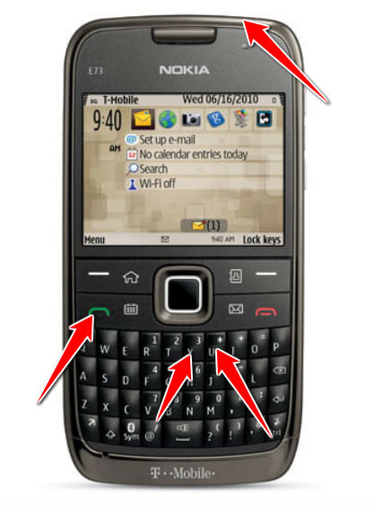 Hard Reset for Nokia E73 Mode