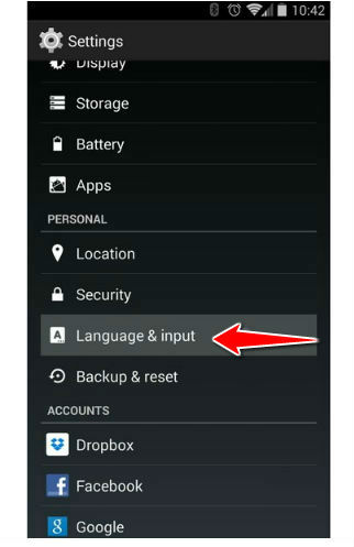 How to change the language of menu in Samsung Galaxy S5 Neo