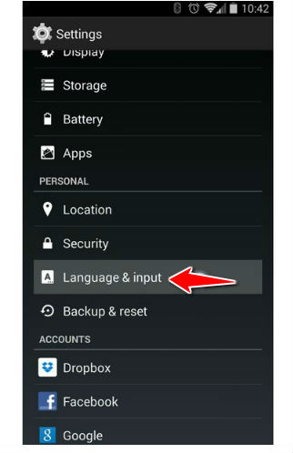 How to change the language of menu in Samsung Galaxy A7