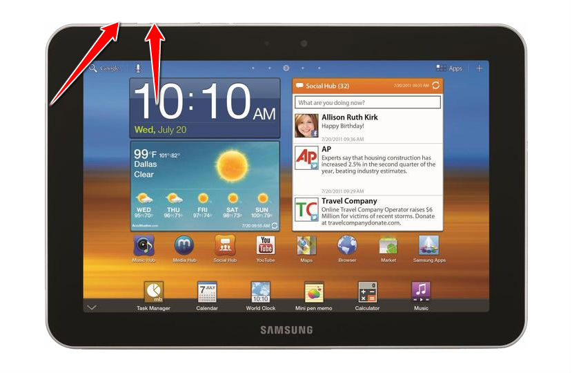 How to put your Samsung Galaxy Tab 8.9 4G P7320T into Recovery Mode