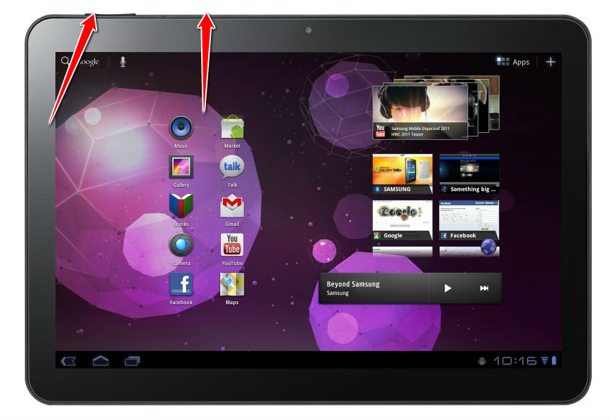 How to put your Samsung P7100 Galaxy Tab 10.1v into Recovery Mode