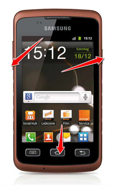 How to put Samsung S5690 Galaxy Xcover in Download Mode